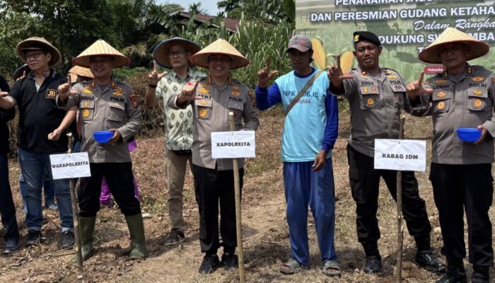 Wujudkan Kemandirian Pangan, Polresta Pekanbaru Tanam Jagung dan Gelar Pangan Murah