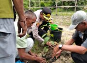 Polsek Kampar Kiri Gelar Penanaman Pohon Dukung Program Green Policing