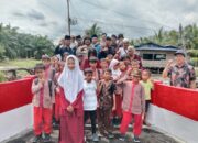 Jembatan Kampung Aman Selesai, Polsek Sinaboi Lepas BKO Brimob dan Polda Riau