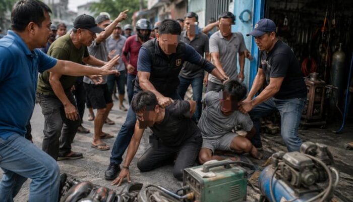 Kepergok Bobol Bengkel di Siang Bolong, 2 Pria di Pekanbaru Nyaris Tewas Diamuk Massa