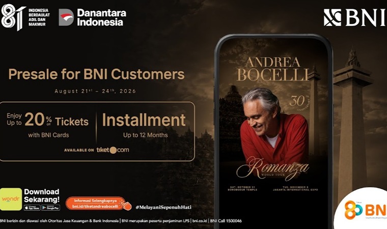 Andrea Bocelli Bakal Konser di Indonesia, BNI Buka Presale Tiket Diskon hingga 20 Persen